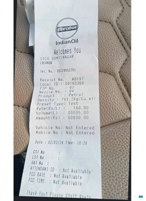 Download Indian oil company payment check Photoshop template